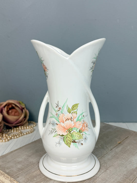 Florero de Porcelana “Staffordshire Floral”, Inglaterra.