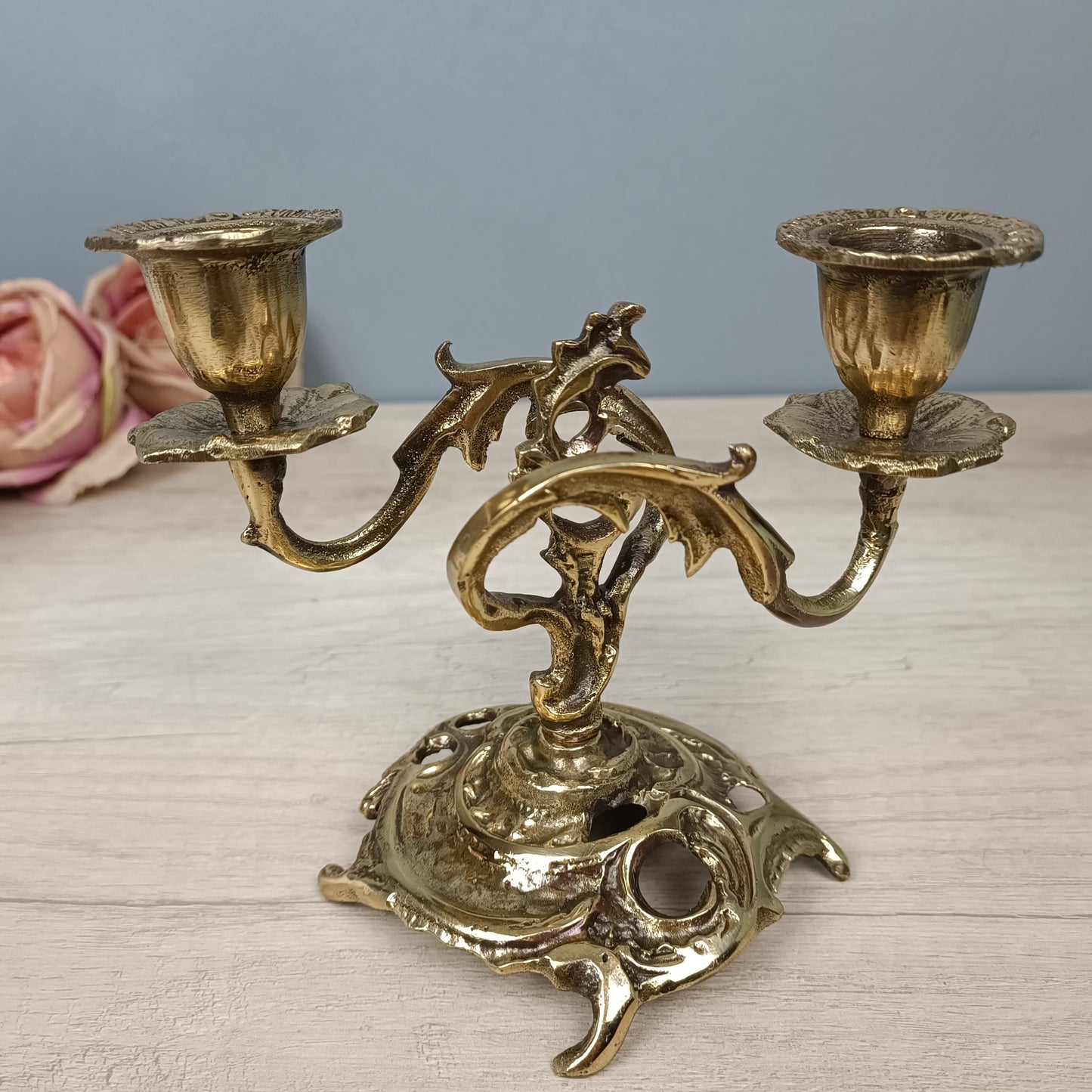 Candelabro de Bronce de Estilo Art Nouveau