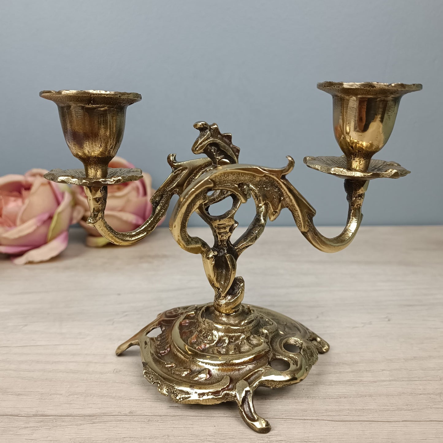 Candelabro de Bronce de Estilo Art Nouveau