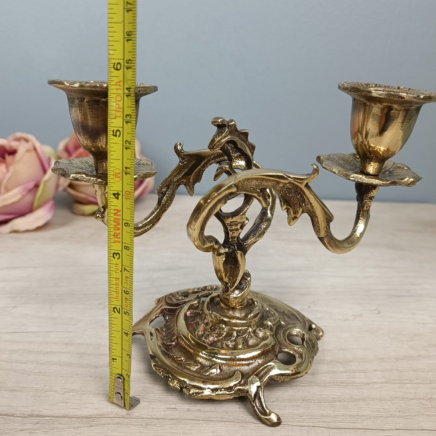 Candelabro de Bronce de Estilo Art Nouveau