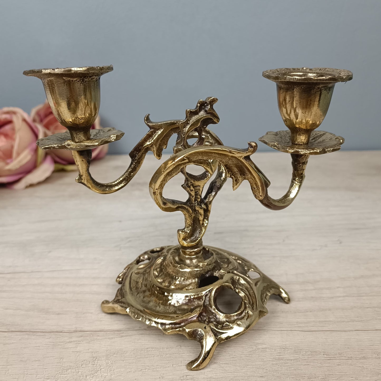 Candelabro de Bronce de Estilo Art Nouveau