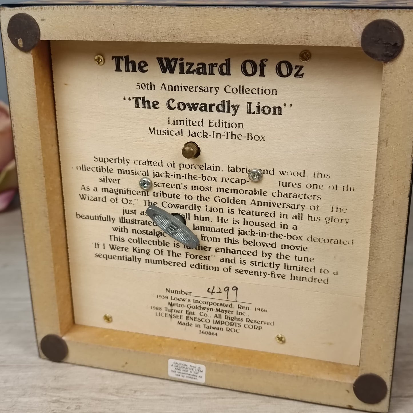 Caja Musical "El León - El Mago de Oz", años 80.