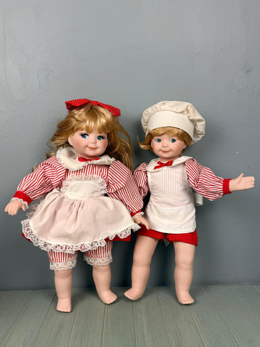 Par de Muñecos de Porcelana (Panaderos), años 90