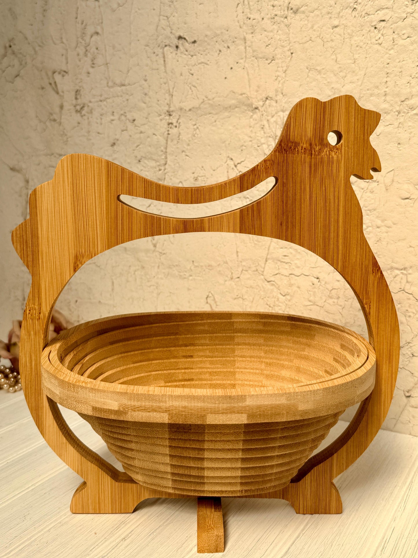 Huevera de Bambú, diseño Gallina,años 90.
