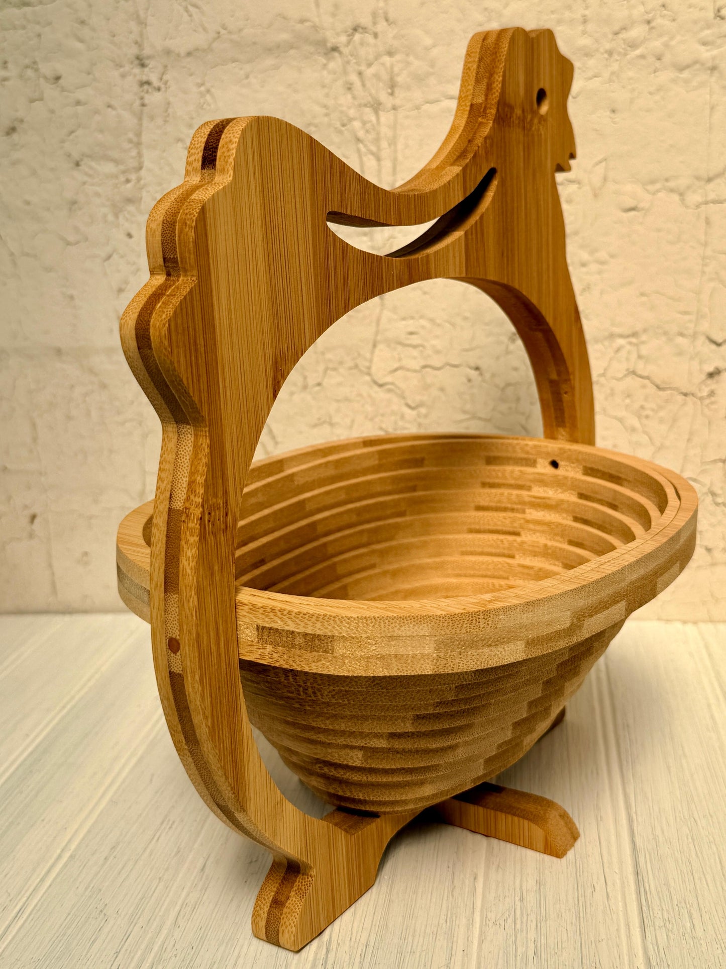 Huevera de Bambú, diseño Gallina,años 90.