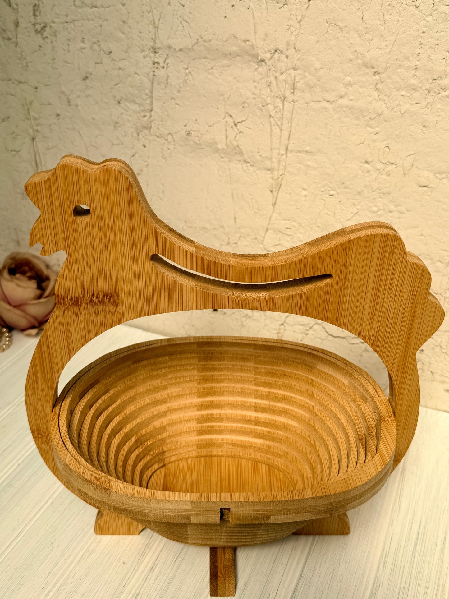 Huevera de Bambú, diseño Gallina,años 90.